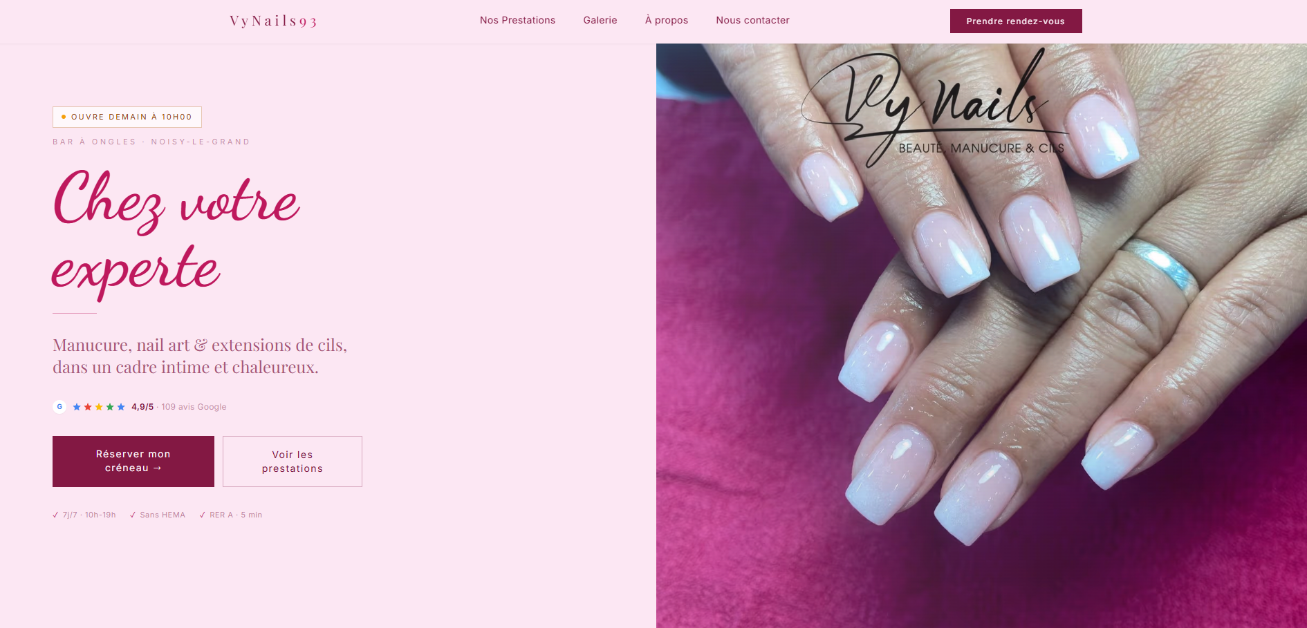 VyNails93 booking website